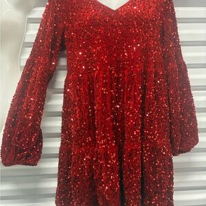 Sparkling Red Kids Dress